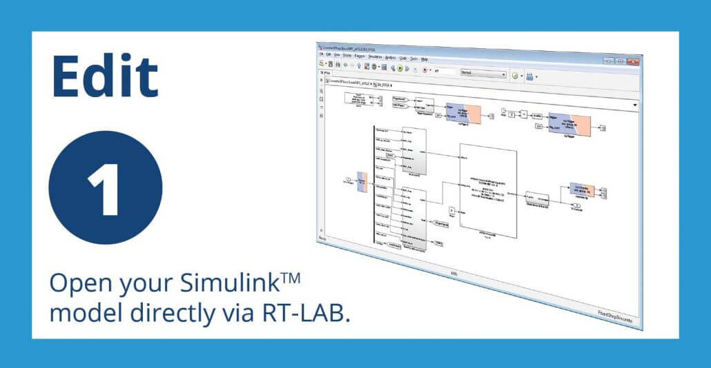 real-time simulation software RT-LAB workflow step 1