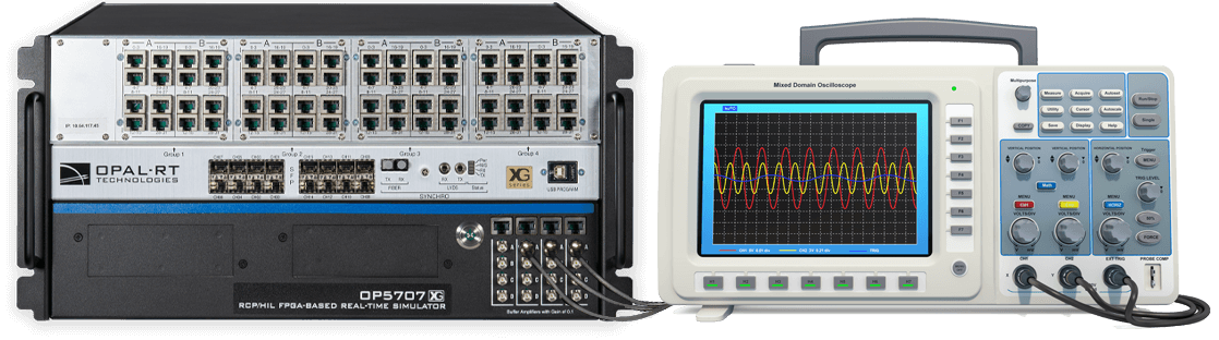 Flagship Real-Time Digital Simulator OP5707XG with scope