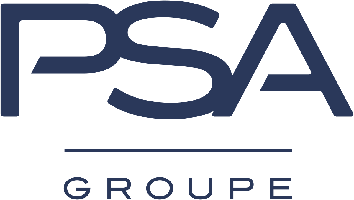 PSA Groupe logo, global automotive manufacturer known for brands like Peugeot and Citroën.