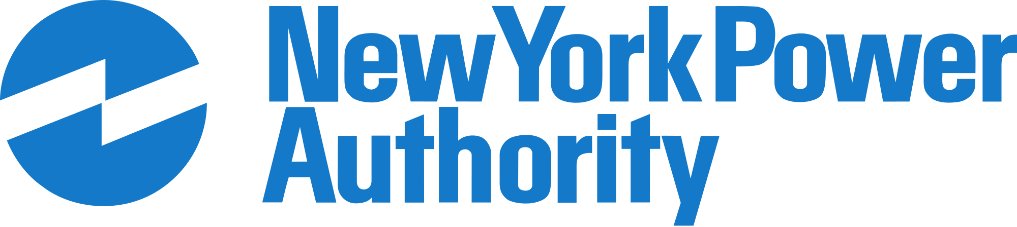 New York Power Authority logo in blue with stylized graphic and bold text