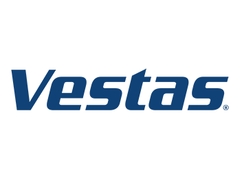 Vestas Wind Systems company logo featuring dark blue stylized text on a white background.