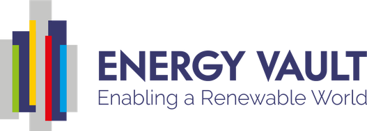 Logo of Energy Vault, representing sustainable energy storage solutions using gravity-based technology.