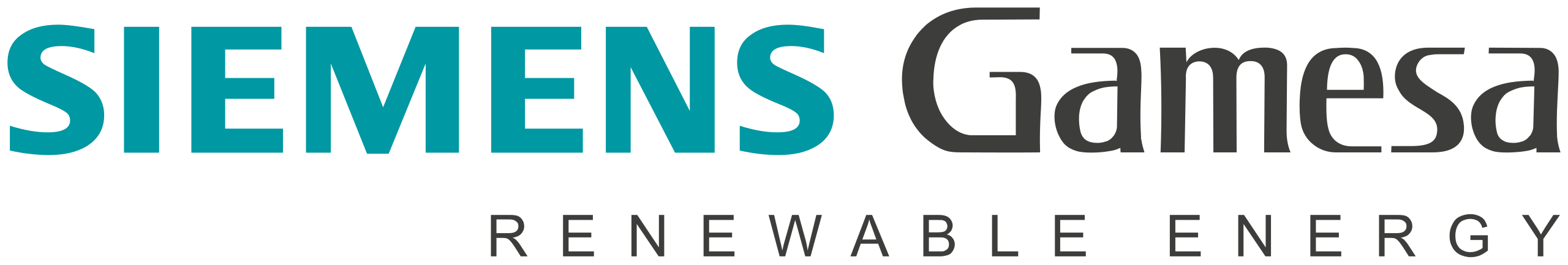Logo of Siemens Gamesa Renewable Energy, representing global leadership in wind turbine manufacturing and services.