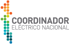 Logo of Chile's Coordinador Eléctrico Nacional featuring colorful pixelated design.