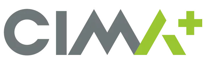 CIMA+ logo in grey and green, representing an engineering consulting firm focused on sustainable infrastructure solutions.