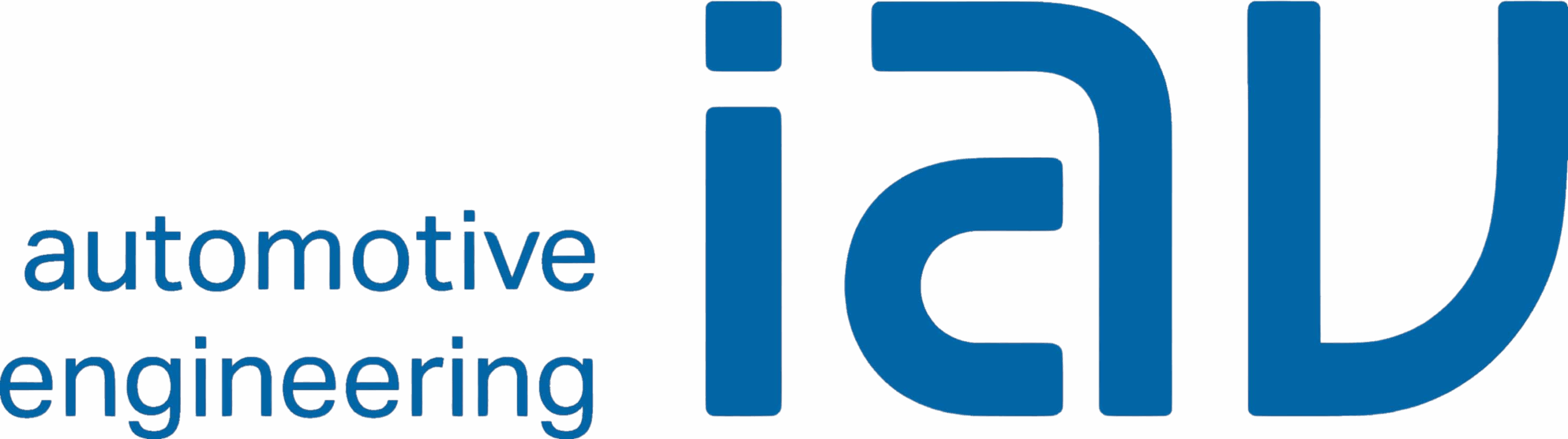 Blue IAV logo with the words “automotive engineering,” representing the German automotive engineering company.