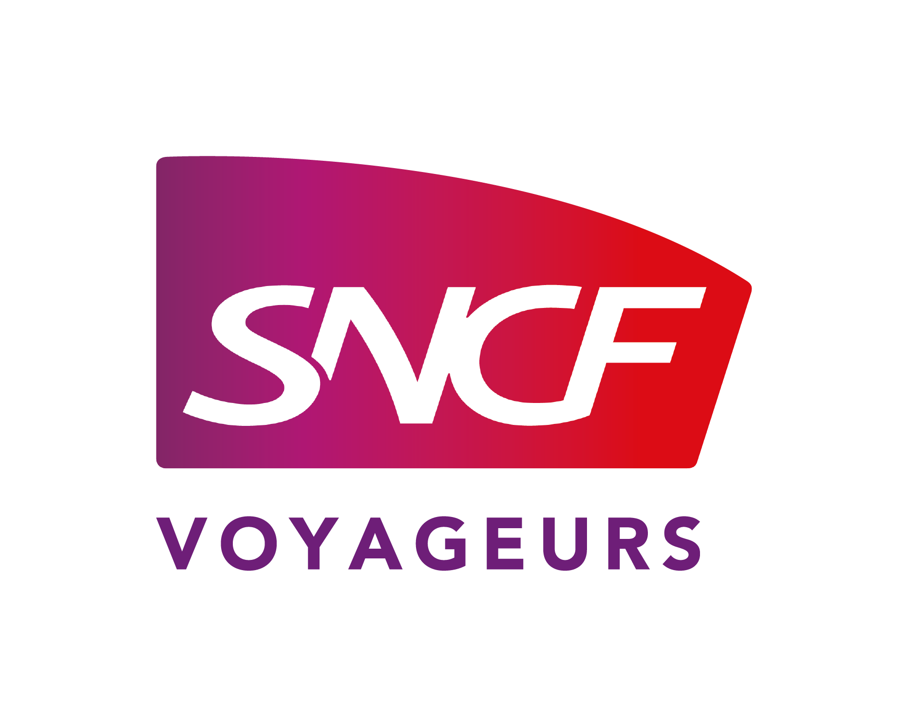 SNCF Voyageurs logo, representing France's national railway company for passenger transportation and high-speed train services.