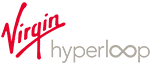 Virgin Hyperloop logo combining the iconic Virgin red script with modern gray typography for the high-speed transport company.