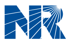 NARI Relays logo with stylized blue 'NR' letters and dynamic line designs, representing the energy automation and power system company.