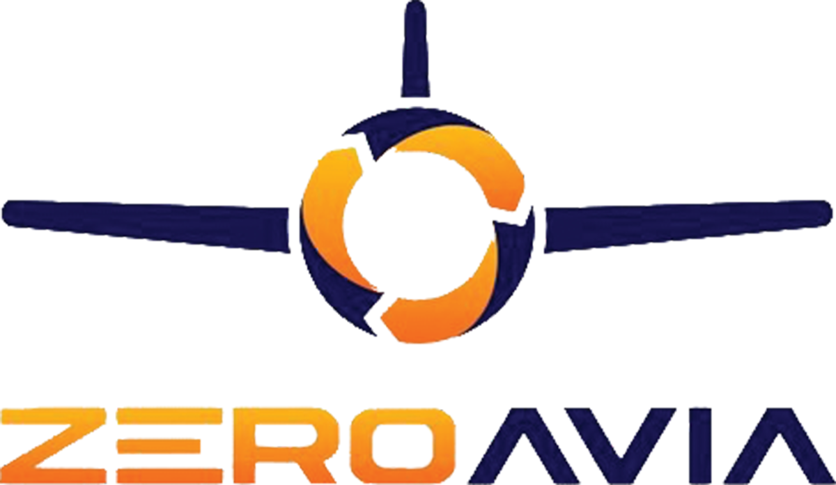 ZeroAvia logo with a circular turbine design and text, representing the hydrogen-electric aviation technology company.