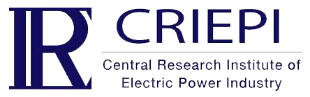 Logo of CRIEPI showing a stylized monogram "R" in blue followed by the full institute name beneath the acronym.