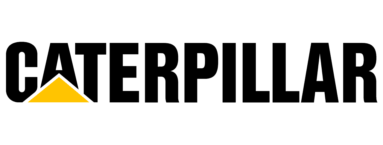 Caterpillar logo in black and yellow, representing the heavy equipment and machinery company.