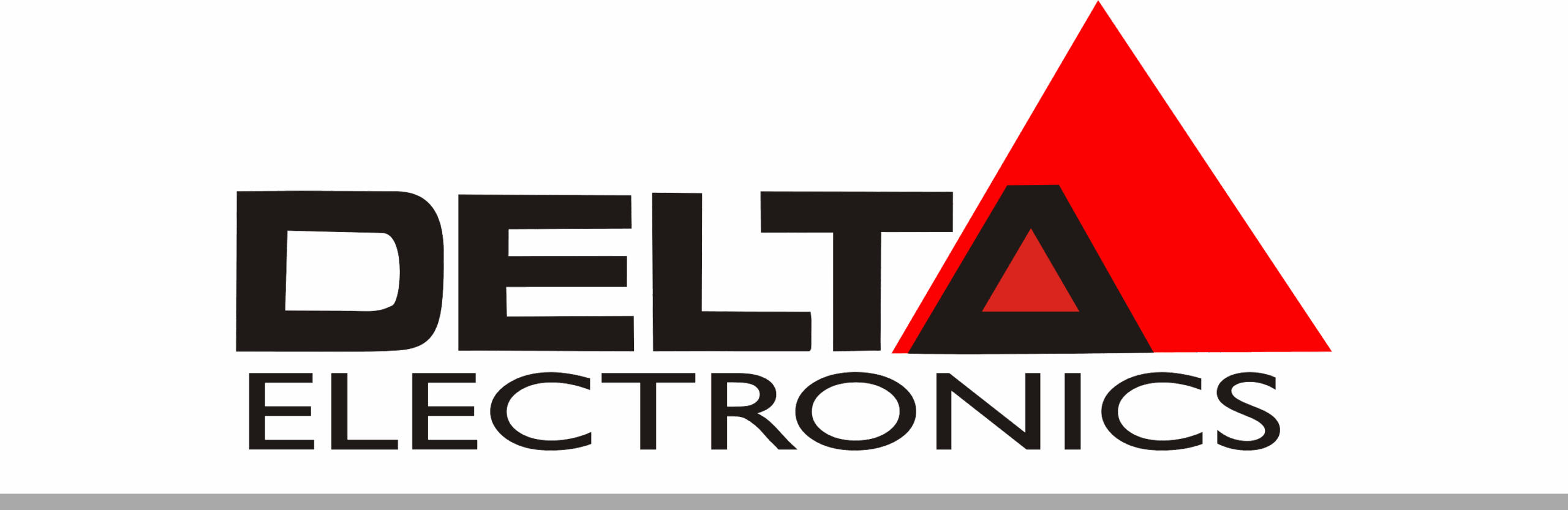 Delta Electronics logo in black and red, representing the global provider of power and thermal management solutions.