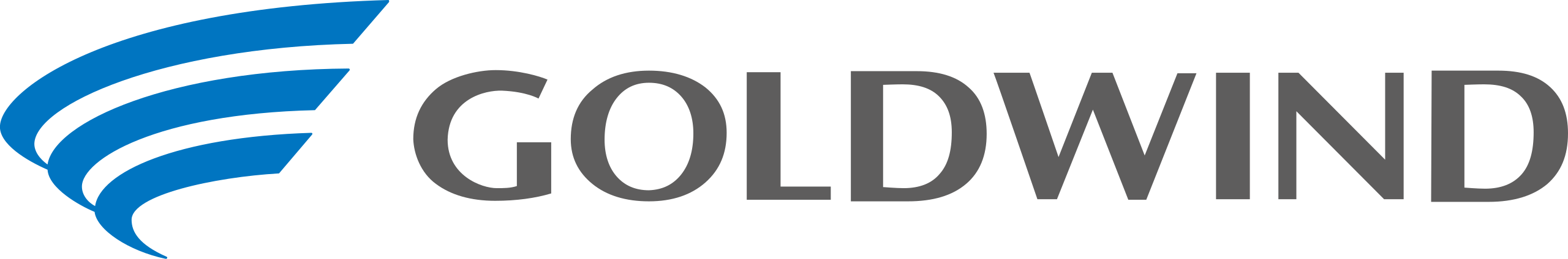 Logo of Goldwind with a blue wind-inspired icon on the left and the company name 'GOLDWIND' in gray uppercase letters.