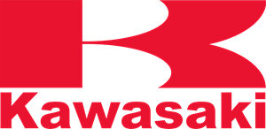 Kawasaki logo in red, representing the Japanese manufacturer of motorcycles and heavy industries.