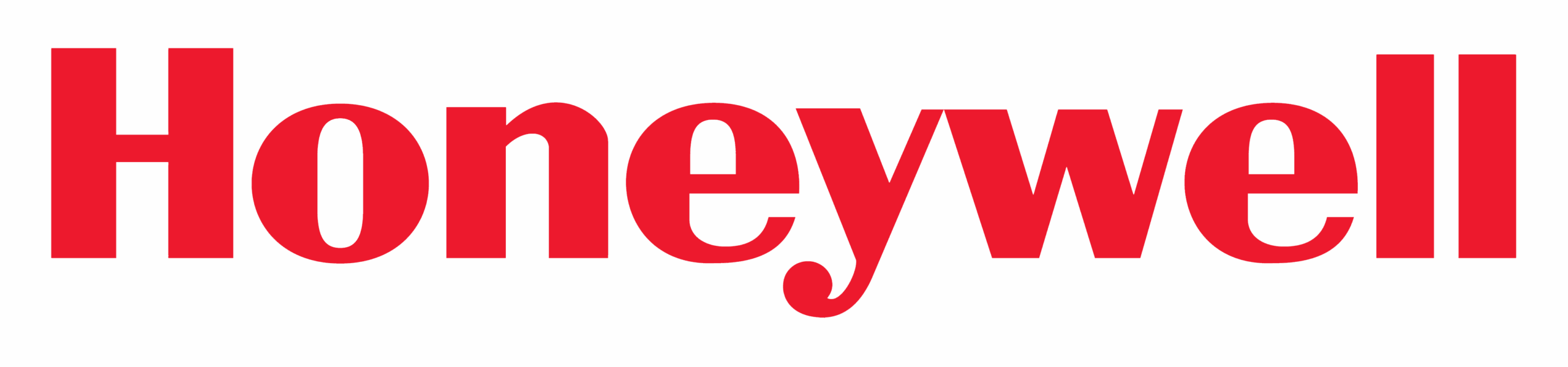 Honeywell red wordmark logo with bold typography, representing the multinational conglomerate in aerospace, automation, and energy.