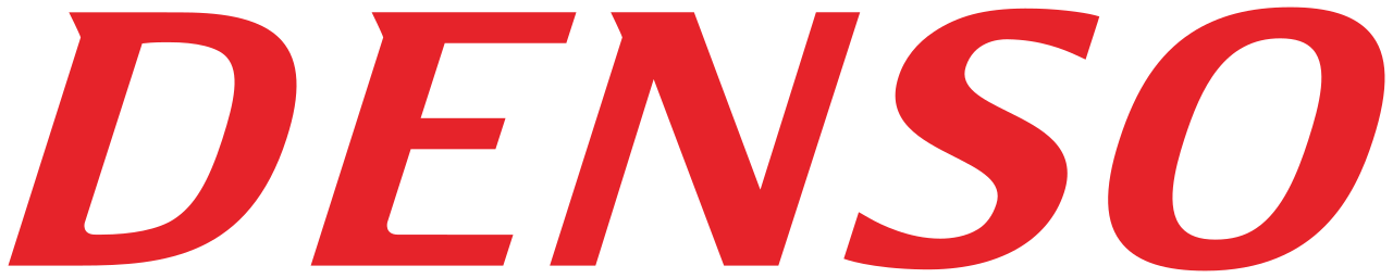 DENSO logo in italicized bold red capital letters. DENSO is a global automotive components manufacturer that specializes in advanced mobility technologies, including powertrain systems, electrification, and thermal solutions.