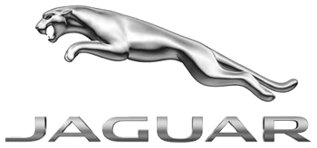 Jaguar logo featuring a sleek, silver, leaping jaguar above the brand name in metallic capital letters. Jaguar is a British luxury vehicle brand known for its performance and stylish design.