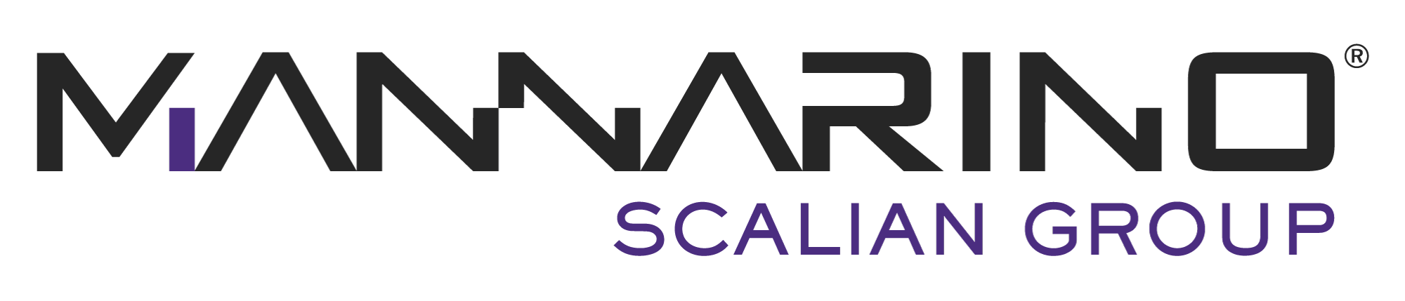 MANNARINO Scalian Group logo with bold black and purple geometric lettering. MANNARINO provides engineering services and software solutions for aerospace and defense systems.
