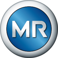 Maschinenfabrik Reinhausen (MR) 徽标，以生产变压器部件和自动化系统而闻名。