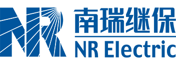 Logo of NR Electric, featuring the company name in bold, blue uppercase letters. The design is simple and modern, using a sans-serif typeface to convey a sense of professionalism and technological precision.