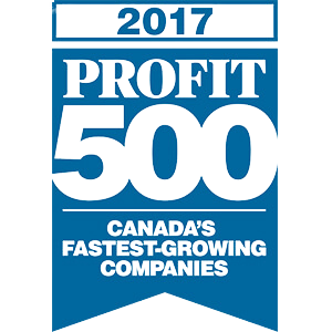 2017 Profit 500 badge recognizing OPAL-RT as one of Canada’s fastest-growing companies.