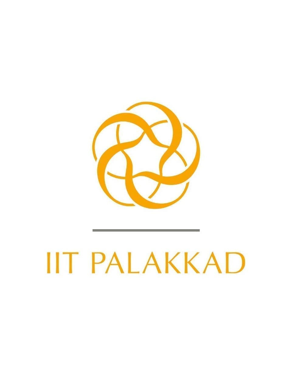Logo of IIT Palakkad featuring an intricate orange knot design above the institute's name in capitalized orange text on a white background.
